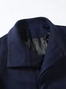 Manfinity Homme Hombres 1 pieza Abrigo unicolor - Azul Marino - Ver 5