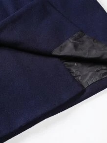 Manfinity Homme Hombres 1 pieza Abrigo unicolor - Azul Marino - Ver 6