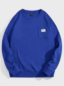 Manfinity RebelGame 男士補丁細節運動衫 - 寶藍色 - 查看 1