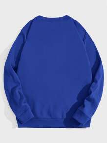 Manfinity RebelGame 男士補丁細節運動衫 - 寶藍色 - 查看 2