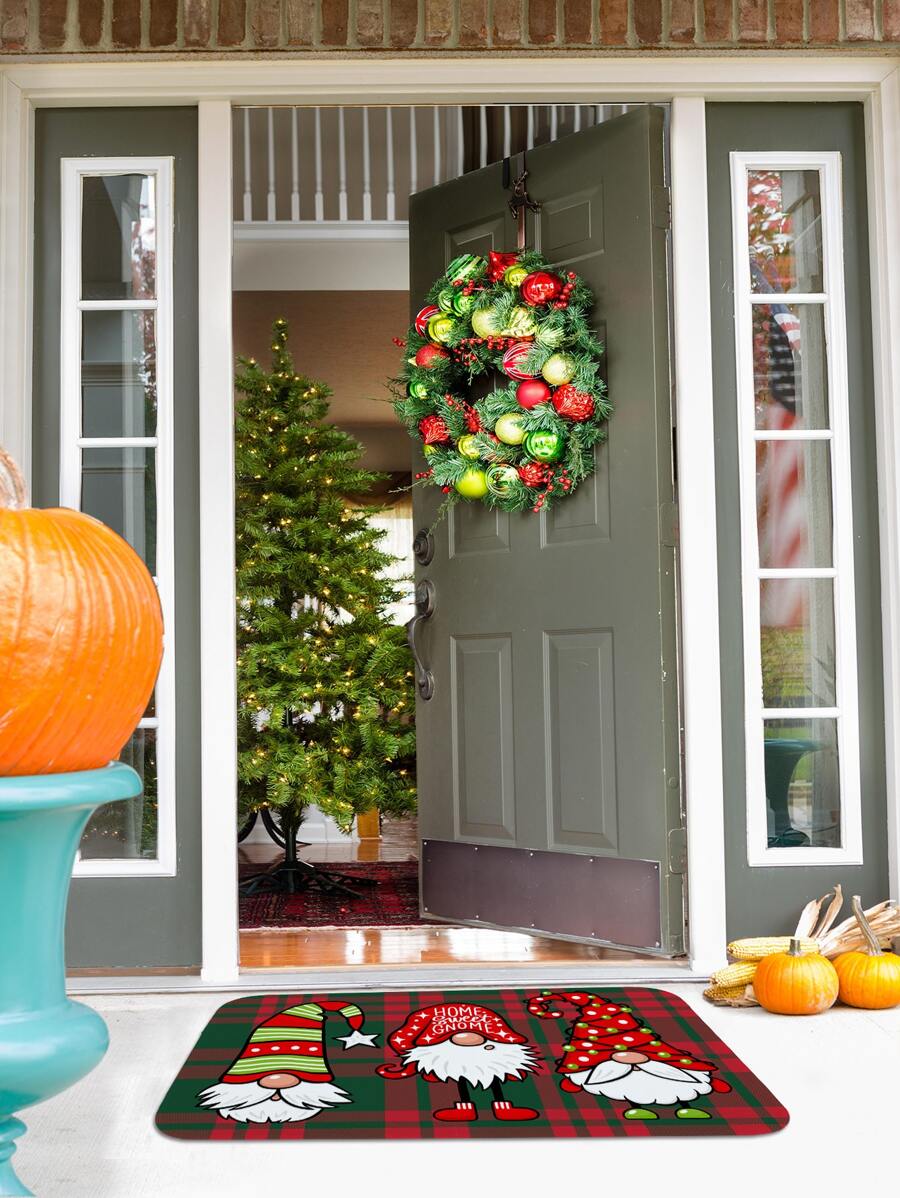 Alfombra de puerta Navidad gnomo exterior impermeable - Multicolor - Ver 1