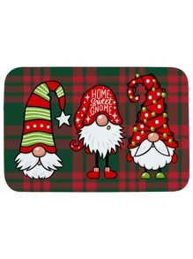 Alfombra de puerta Navidad gnomo exterior impermeable - Multicolor - Ver 4