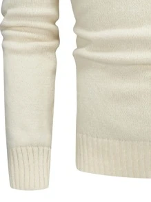 Manfinity Men Turtleneck Drop Shoulder Thermal Jumper - Beige - View 4