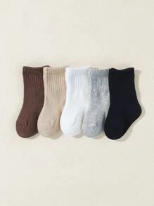 Bebé 5 pares Calcetines unicolor - Multicolor - Ver 2