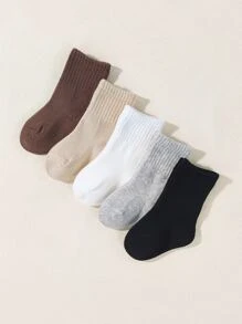 Bebé 5 pares Calcetines unicolor - Multicolor - Ver 3