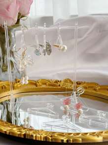1set Clear Hanger Design Jewelry Storage Rack, Simple PS Earrings Display Holder For Home - Clear - View 6