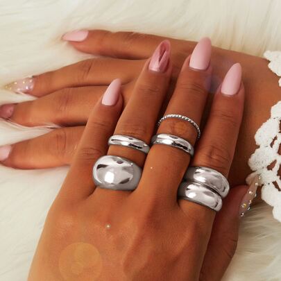 6pcs Solid Minimalist Ring