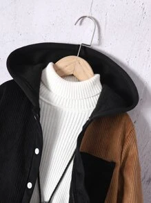 Chicos Cazadora de color combinado con parche con bolsillo con capucha sin jersey - Multicolor - Ver 4