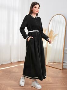 Mulvari Zip Up Striped Trim Bomber Jacket - Black - View 3