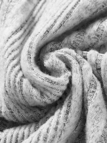 Niñas Vestido con capucha tejido de canalé - Gris - Ver 6