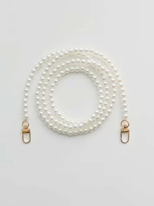 Faux Pearl Phone Lanyard - White - View 1