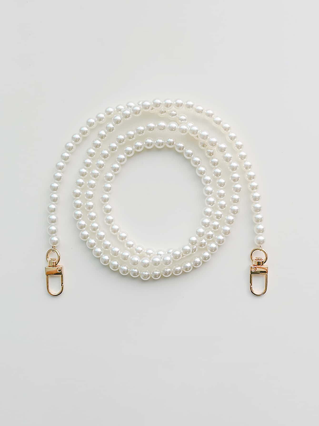 Faux Pearl Phone Lanyard - White - View 1