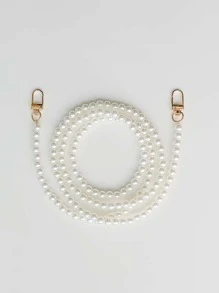 Faux Pearl Phone Lanyard - White - View 2