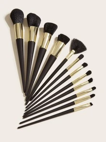 12pcs Minimalist Makeup Brush Set,Brush Set,Makeup Brush Kit,Make Up Brush Set,Make Up Set Complete,Makeup Brush Set,Complete Makeup Kit,Brush Kit,Brushes Makeup Set,Makeup Gift Set,Set - Black - View 2