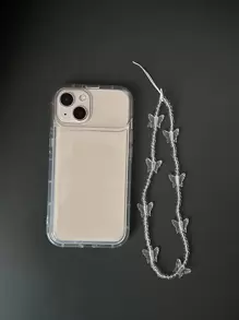 Với Ốp điện thoại trong suốt quyến rũ có gương lật & dây buộc Tương thích với iPhone 11,IPhone 13,IPhone 14 Pro Max - Trong sáng - Xem 5