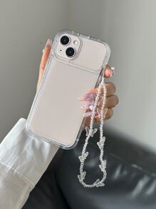 Với Ốp điện thoại trong suốt quyến rũ có gương lật & dây buộc Tương thích với iPhone 11,IPhone 13,IPhone 14 Pro Max - Trong sáng - Xem 1