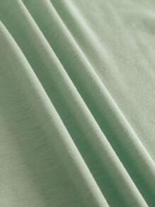 SHEIN LUNE 雛菊和字母圖案T恤 - 薄荷綠 - 查看 3