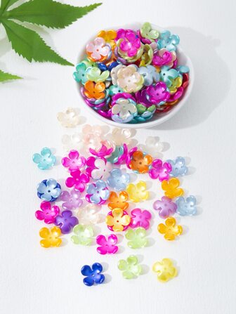 100入組花朵形狀DIY釘珠