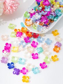 100 piezas cuenta DIY en forma de flor - Multicolor - Ver 2