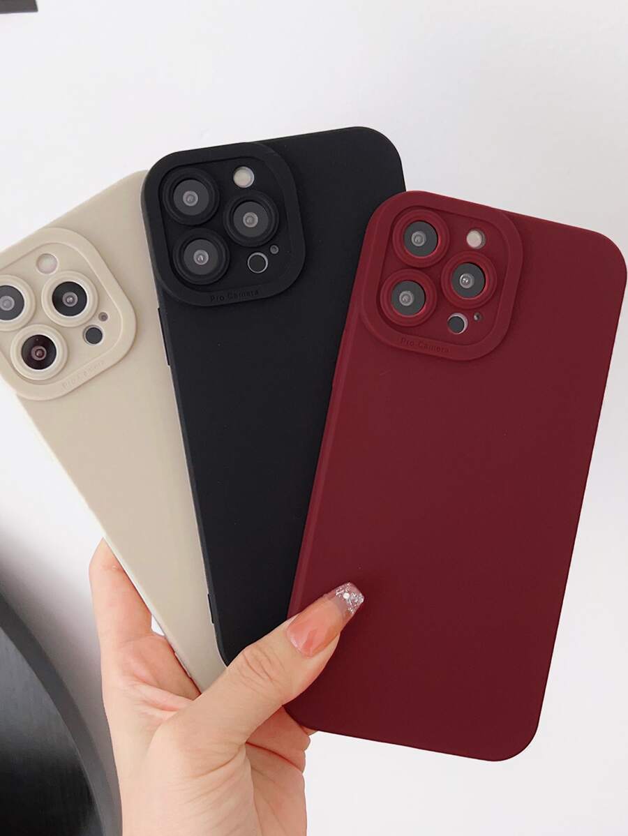3pcs Solid Phone Case - Multicolor - View 1