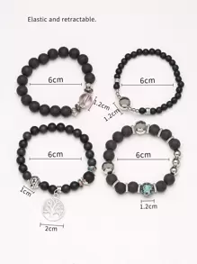 4 cái Chi tiết cây Vòng đeo tay quyến rũ - Nhiều màu - Xem 4