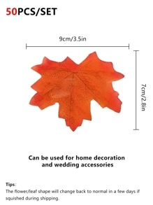 50pcs Artificial Maple Leaf, Fake Maple Leaf For Summer Party Decor - Multicolor - View 6