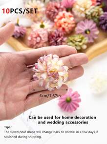 10/50/100pcs Mixed Color Mini Fake Daisy & Carnation Heads, Silk Fabric Autumn Decor Vase, Home New Year Decoration, Outdoor Garden Wedding Bouquet, Living Room DIY Candy Box Wreath, Artificial Plants Home Supplies - Multicolor - View 2
