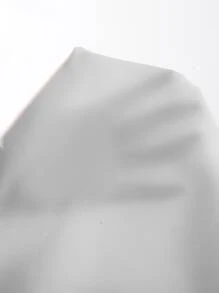 SHEIN Privé Blusa unicolor girante delantero - Gris - Ver 7