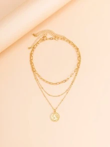 3 cái vòng cổ quyến rũ tiền xu - Vàng - Xem 2