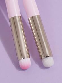 2pcs Letter Graphic Lip Brush, Portable, Suitable For Both Beginners And Professionals, Round Head Lip Smudge Brush, Matte Effect Professional Lip Gloss Applicators Lipstick Brush, Artificial Fiber Makeup Brush - View 4