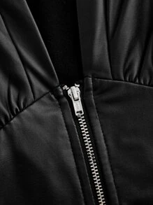 SHEIN ICON Drop Shoulder Zipper Hooded Y2k Crop Jacket In Fall/Winter