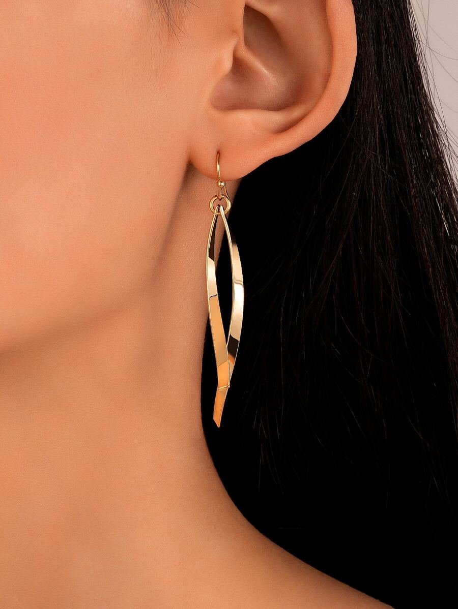 imoli Metal Drop Earrings - Yellow Gold - View 1