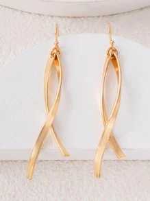 imoli Metal Drop Earrings - Yellow Gold - View 4