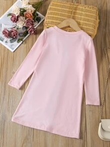 Toddler Girls Leopard Print Tee Dress - Multicolor - View 2