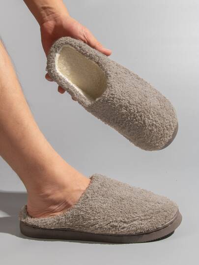 Homme Pantoufles de chambre à coucher confortable antidérapant minimaliste duveteux