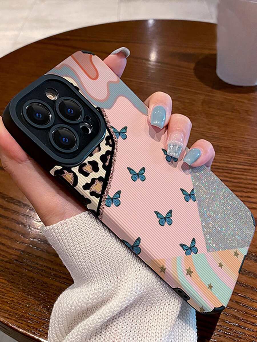 蝶々パターン スマホケース - マルチカラー - チェックする 1