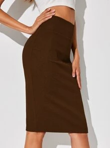 SHEIN Tall High Waist Solid Pencil Skirt