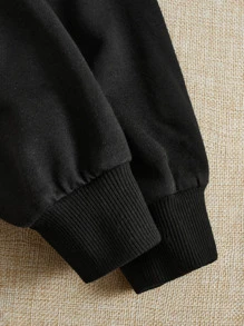 SHEIN Cô gái Tween Đồ họa Hoạt hình Thả vai Hoodie & In hoa Báo Xà cạp - Nhiều màu - Xem 2