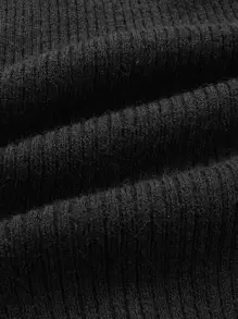 Manfinity VCAY Men Turtleneck Ribbed Knit Sweater, For Fall Winter - Black - View 5