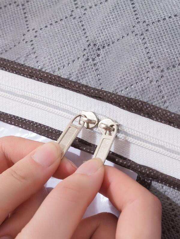 1pc Large Capacity Zipper Visual Quilt Storage Bag, Moistureproof