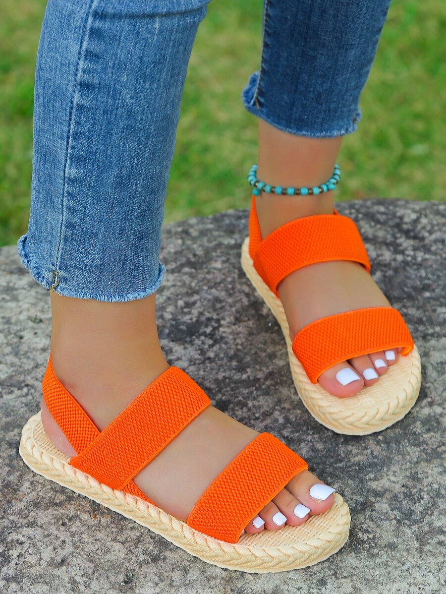 Minimalist Slingback Sandals - Orange - View 1