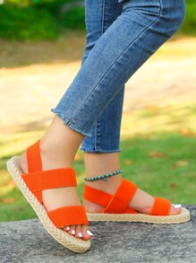 Minimalist Slingback Sandals - Orange - View 2