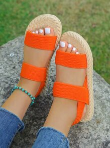 Minimalist Slingback Sandals - Orange - View 3