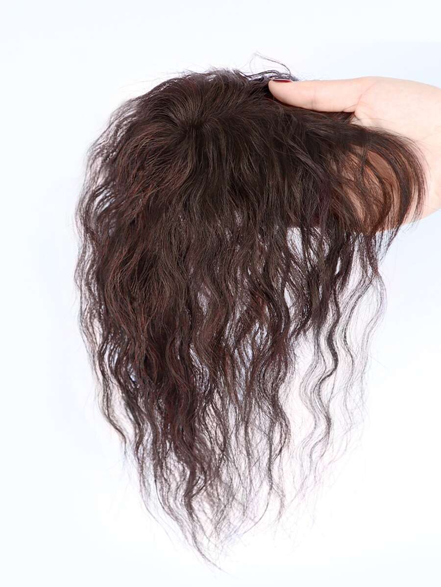 短卷合成纖維頭髮劉海 - Dark Brown - 查看 1