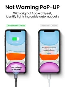 UGREEN 编织 MFi Lightning USB A 转 Lightning 数据线，兼容 充电 Car Play，MFi 认证 - 黑色 - 查看 5
