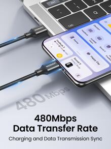 UGREEN 6A 5A C 型超级充电数据线仅适用于华为，兼容 16、16 Pro Max、15、15 Plus、15 Pro、15 Pro Max，兼容小米，兼容 OnePlus 数据线 - 黑色 - 查看 7