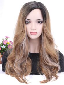Long Curly Synthetic Wig - Camel - View 3