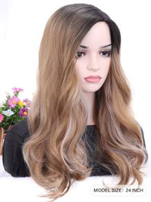 Long Curly Synthetic Wig - Camel - View 4