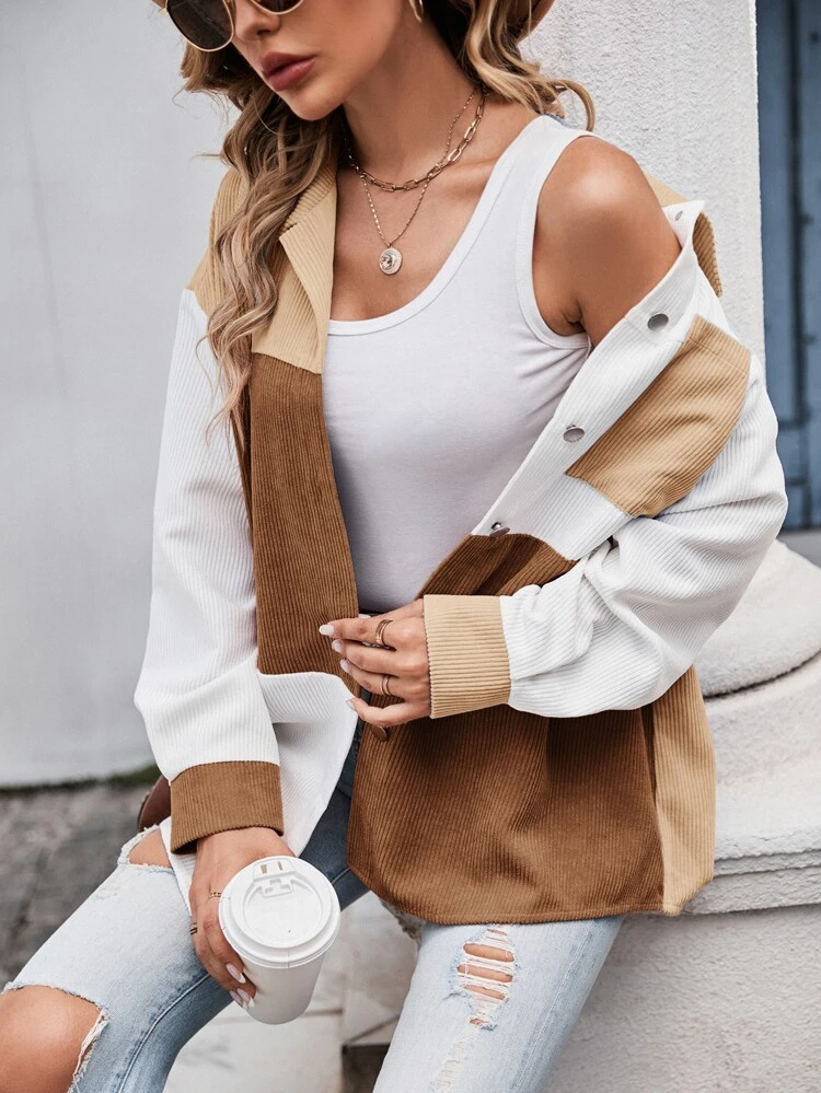 Cut And Sew Drop Shoulder Coat In Fall/Winter,Casual