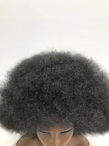 1 件黑色蓬松大爆炸假发，适合派对、节日、体育迷、万圣节、圣诞节、化妆舞会、小丑服装 - 黑色 - 查看 5